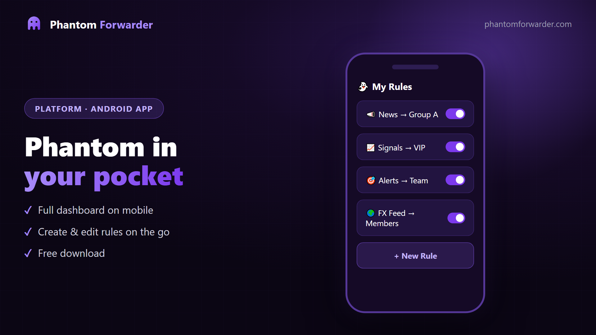 Android app — Phantom in your pocket — Phantom Forwarder